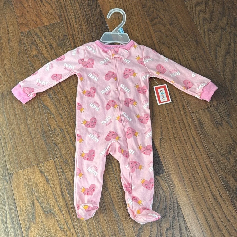NWT pink baby sleeper onesie